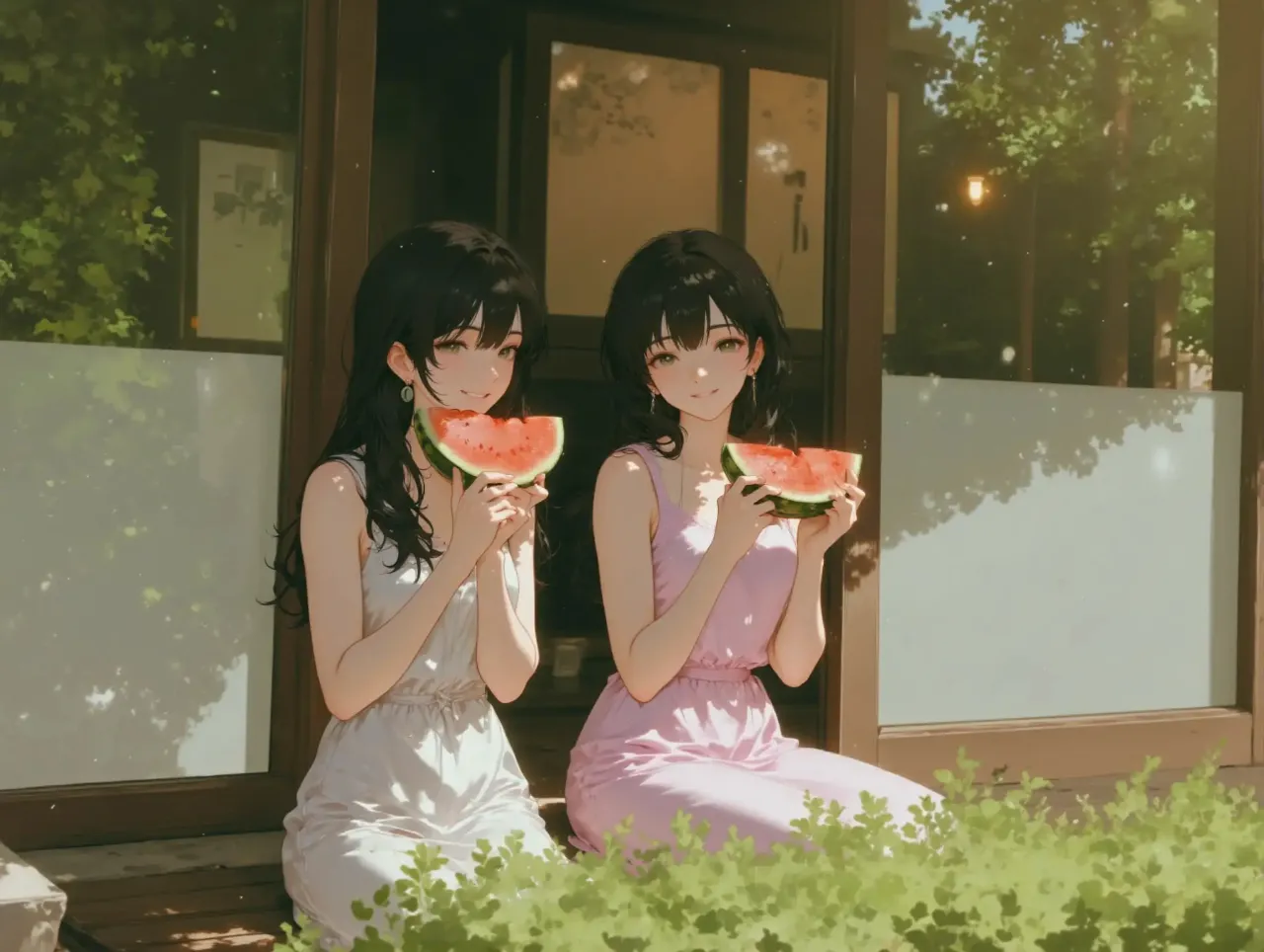 何年ぶりかな従姉妹の絵美ちゃんとスイカ