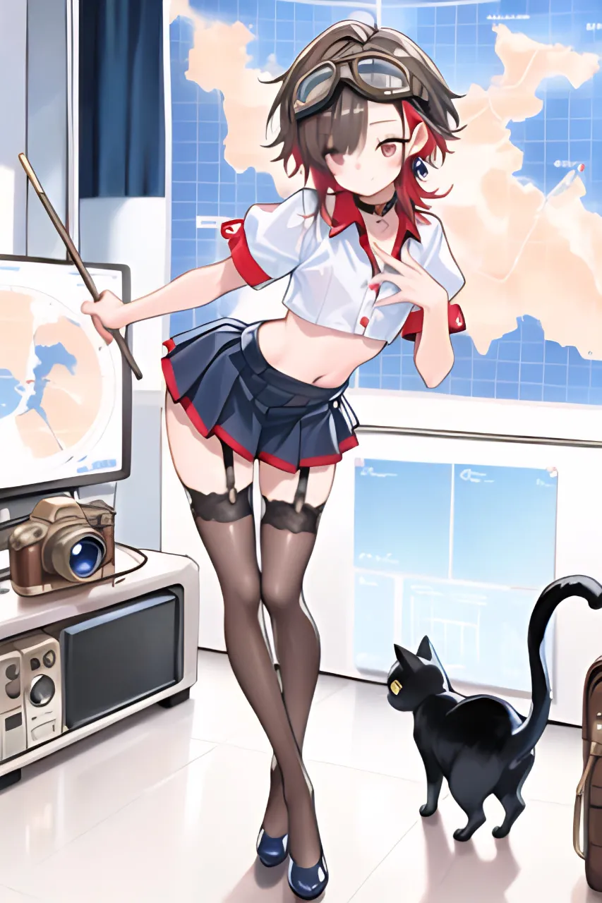 お天気キャスターになってみた…パンク娘と黒ニャンコ…茶