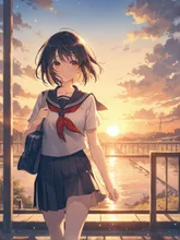 夕日の空
