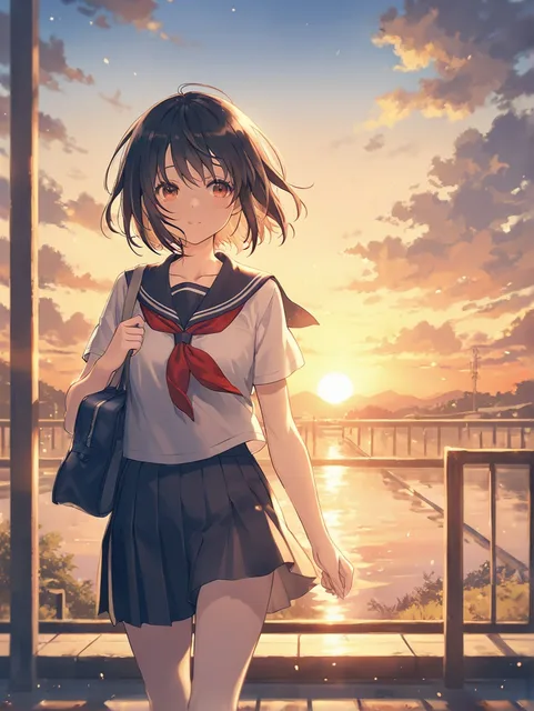 夕日の空