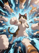 猫パンチ百裂拳