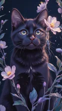 黒猫 — とまとさんのAIイラスト