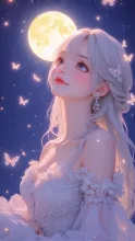 月明かりの下で