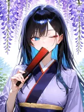 藤桜と扇子