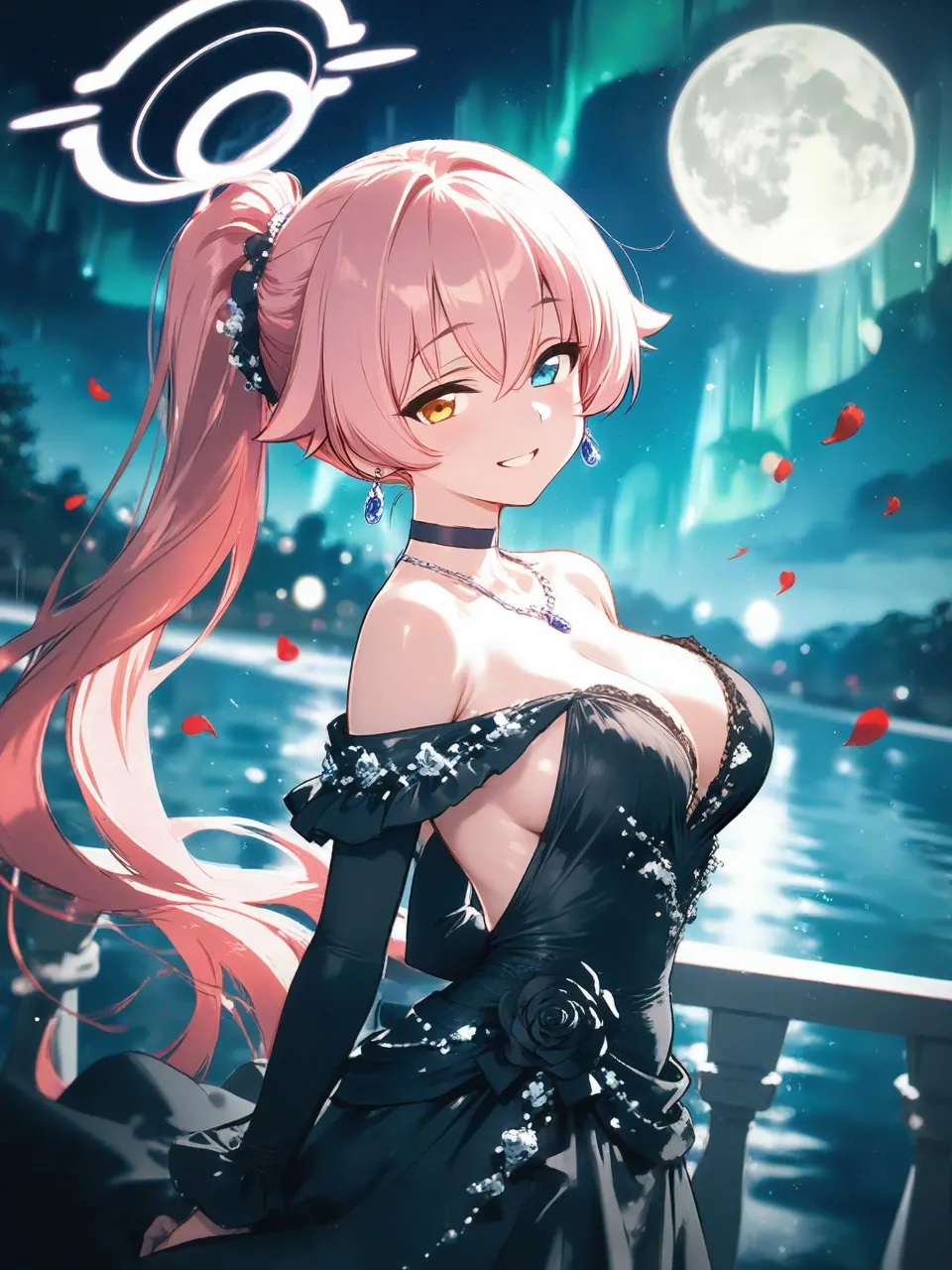 湖と黒いドレスホシノ