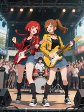 双子と学園祭の思い出 — ニーソックスイラストのAIイラスト｜SUPPART