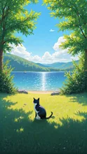 キレイな湖✨3枚あります😉 — いっぬさんのAIイラスト
