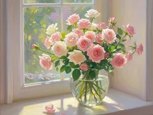 窓際の薔薇