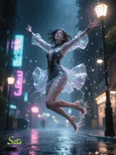 雨情のダンサー — 3D・立体風アートのAIイラスト|SUPPART