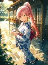 涼やかな浴衣の試着·初夏チャレンジ の投稿作品