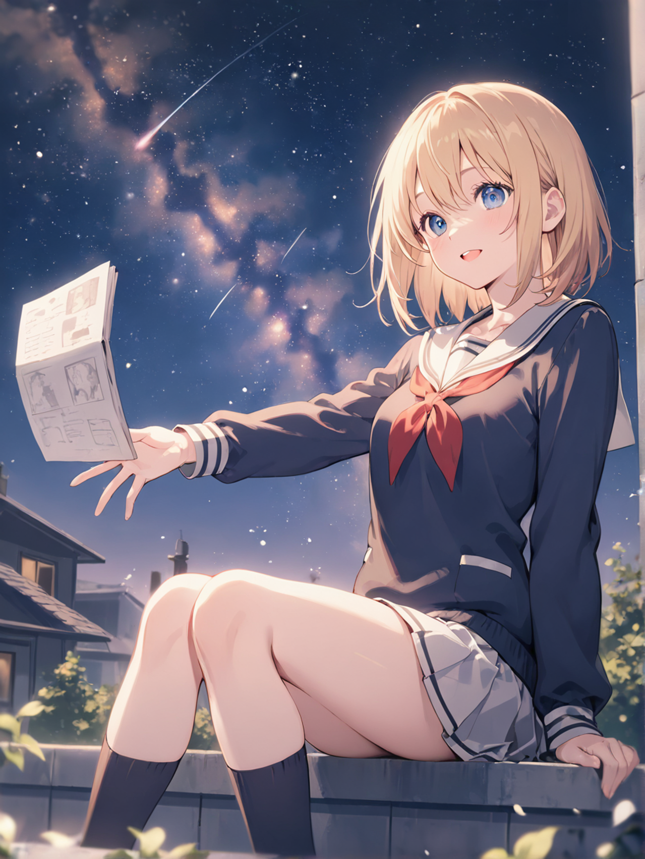 学校の屋上から天の川🌌