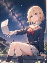 学校の屋上から天の川🌌