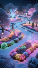 夜の公園のファンタジー