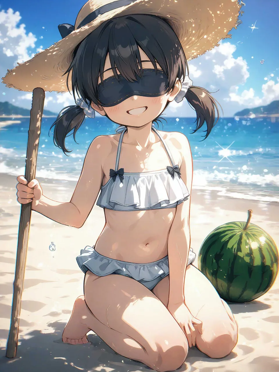 スイカ割り、するよー — 松ちゃんさんのAIイラスト