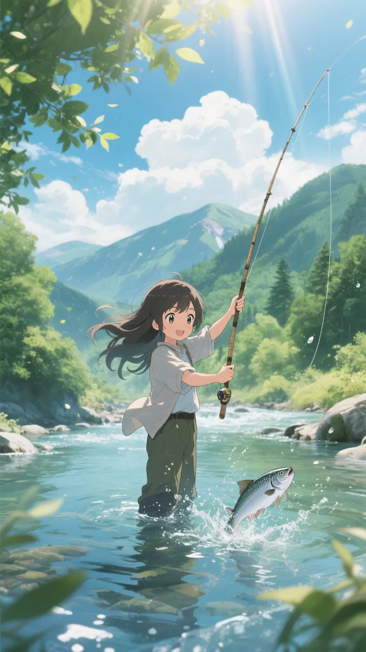 高精度アニメ - 鮎釣りの清流 / はると