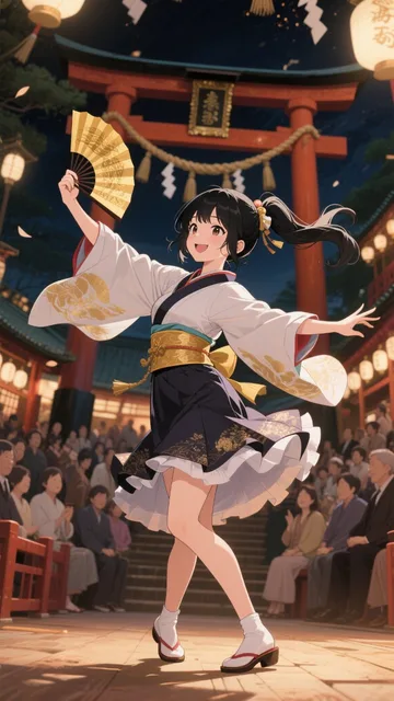 美少女の神楽舞