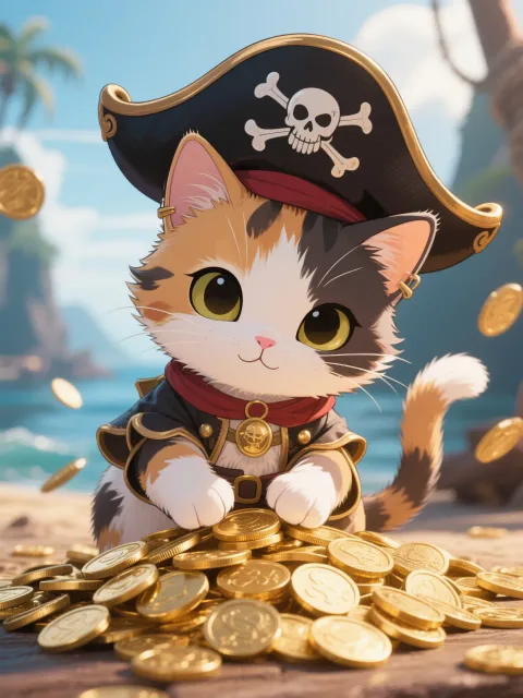 海賊だにゃん🐱お宝はいただくにゃん
