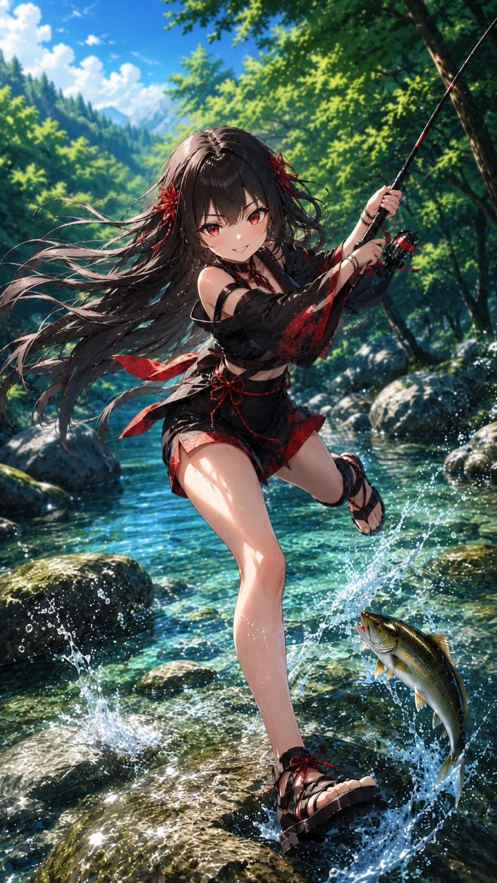 鮎釣り