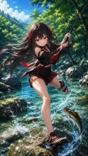 鮎釣り