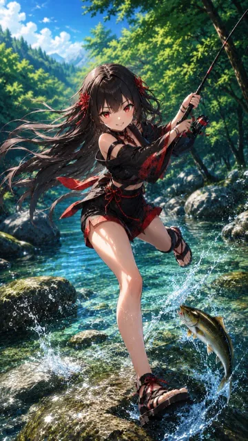 鮎釣り