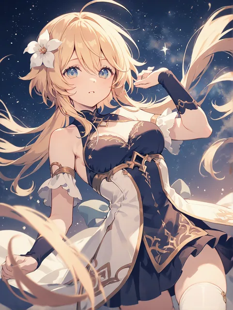 満天の星空の下の少女 - 画像生成チャレンジ