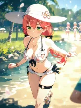海辺を散歩中のみこち