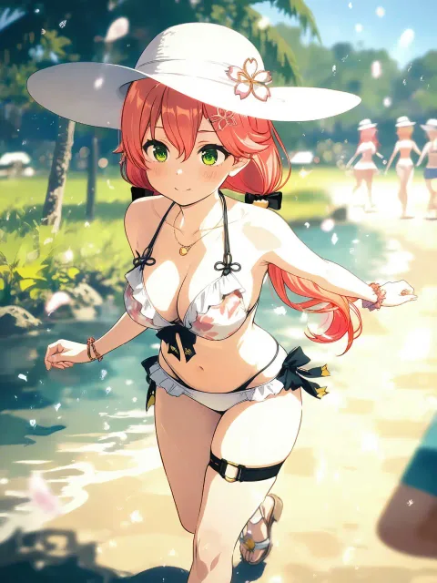 海辺を散歩中のみこち