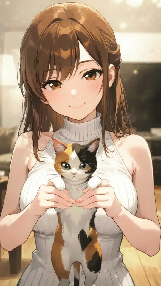 どら猫と女の子｜AIイラスト無料生成 - SUPPART