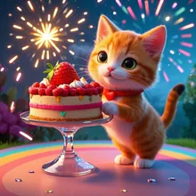 子猫のイチゴケーキの屋台