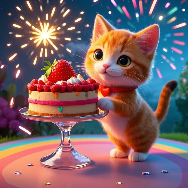 子猫のイチゴケーキの屋台