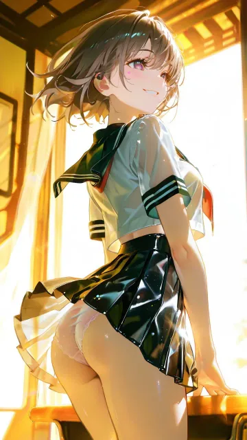 A cute anime girl holding… - 丈を詰めて