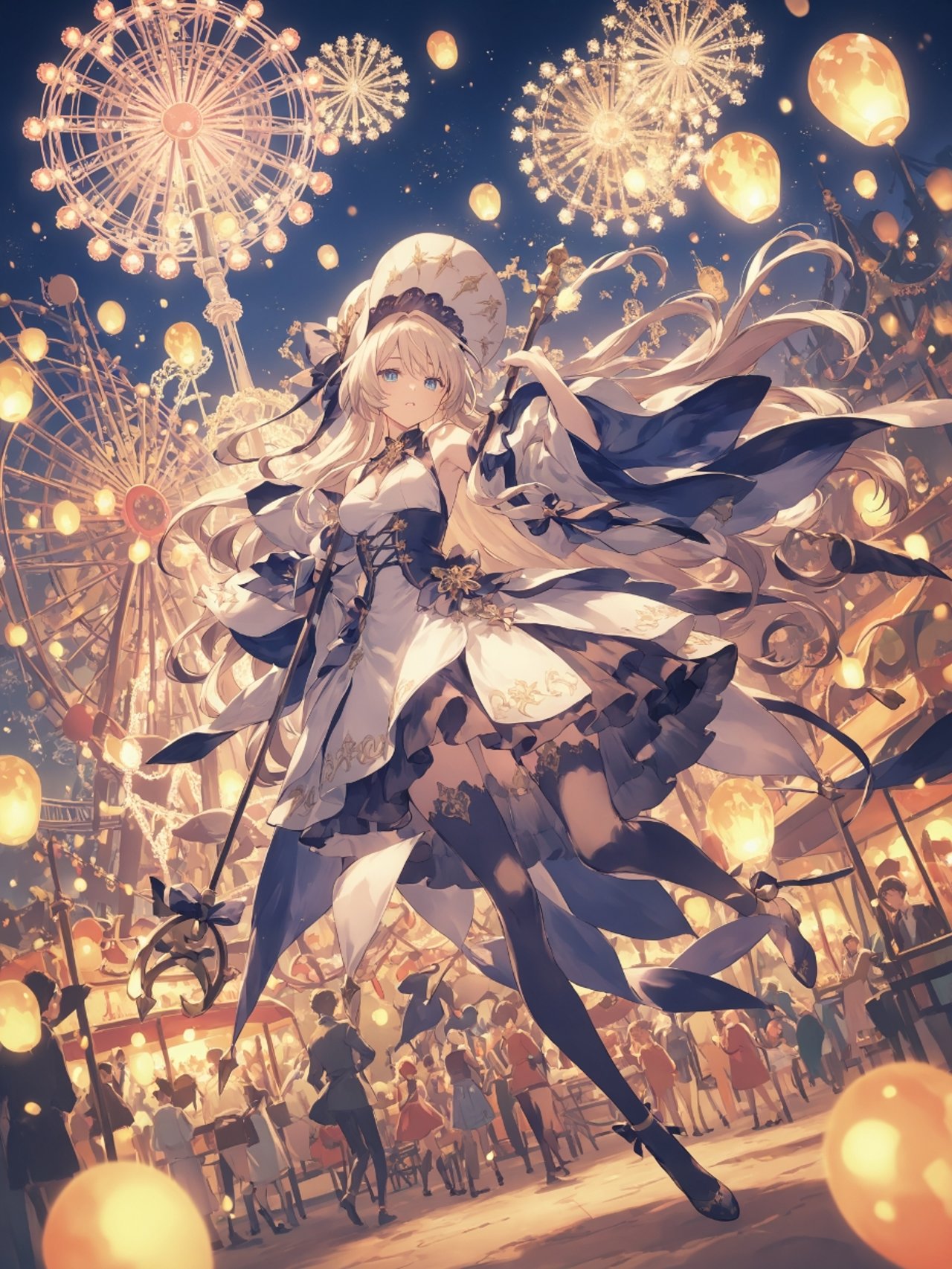 夜の遊園地🎡