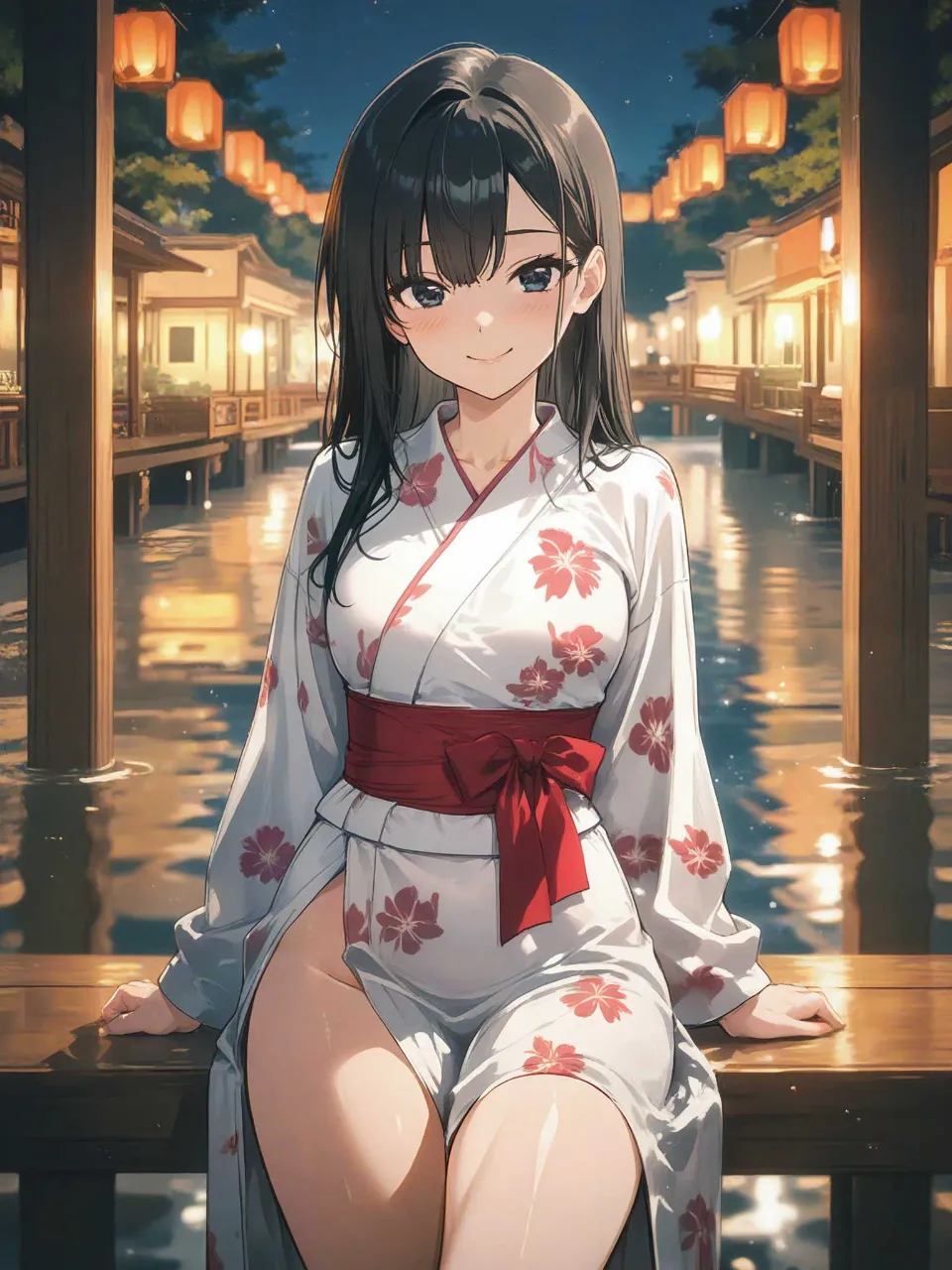 夕涼みの少女