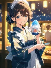 夏限定の浴衣メイドさん