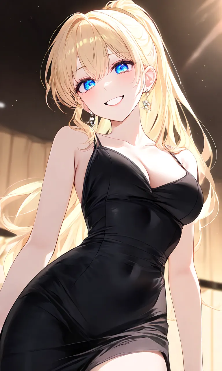 ミッドナイト・サファイア 〜プロムの夜、黒いドレスの君に恋をする〜 — 21th Rico💖🌟🌟✨️さんのAIイラスト