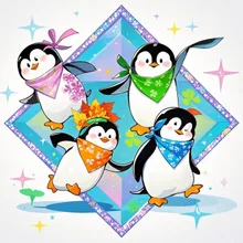 虹色ペンギン