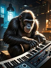Apes interested in music