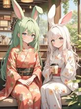 2人は仲良し — みゅげさんのAIイラスト