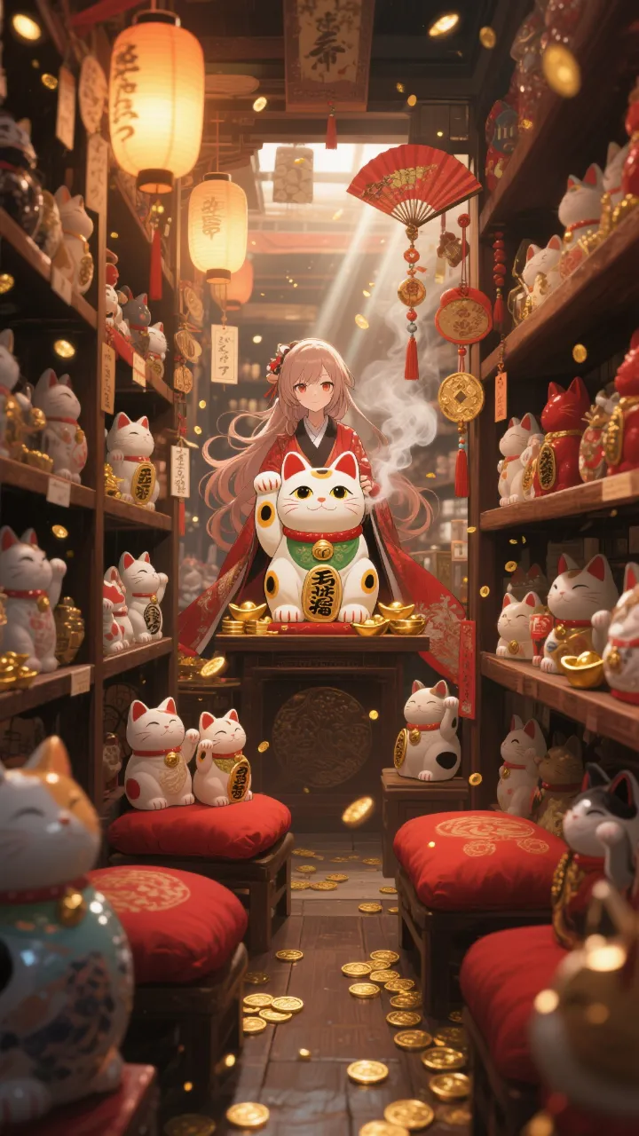 高精度アニメ - 縁起物の招き猫 / はると