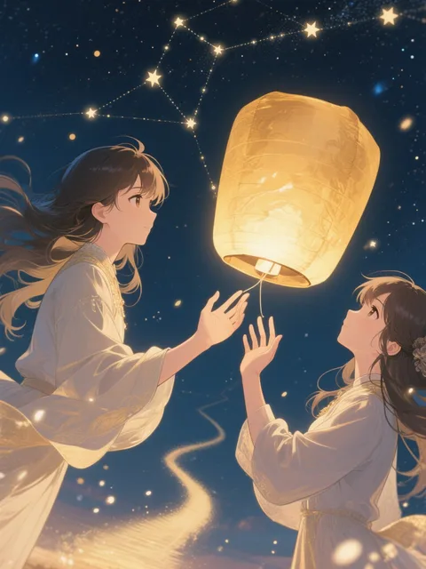 Dreamy digital art - 星降る夜