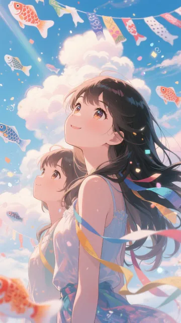A dreamy fantasy sky filled… - 空に泳ぐ鯉のぼり