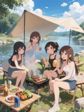 川辺でBBQ🍖🔥