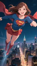 ニューヨークの空を飛行中