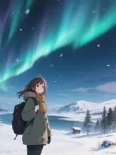 海外一人旅④ — オーロライラストのAIイラスト｜SUPPART