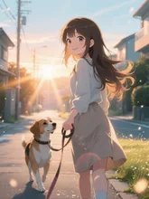 犬と朝の散歩·チャレンジ の投稿作品