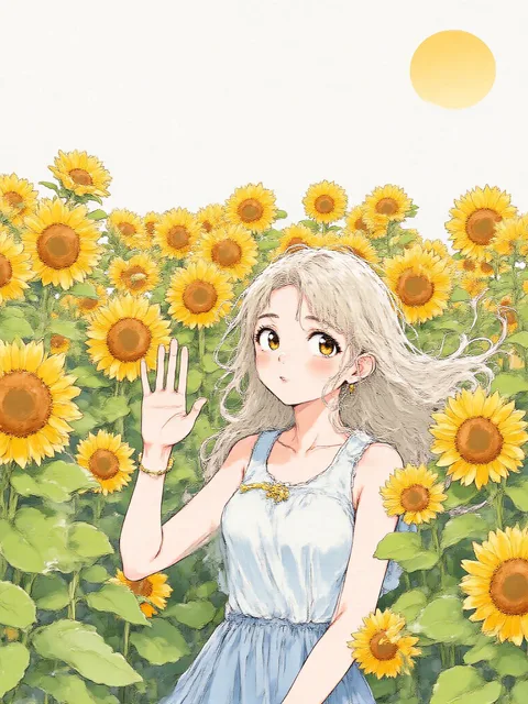 可愛らしい女性がはにかんでこちらを見ている、手を振っている