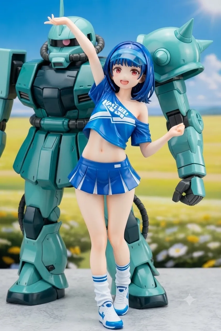 今日を頑張ってる人も、今日は頑張ってない人も、みんなまとめて応援したい、ザクとチアガール！…フィギュア…青