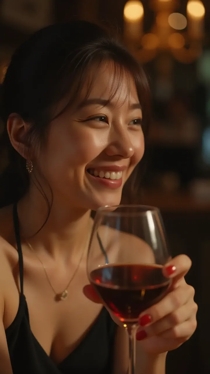 ほろ酔いで上機嫌な女性