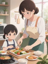 一緒にお弁当作り
