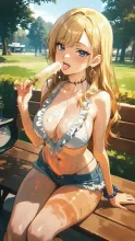 アイスキャンディーと夏の女性·初夏チャレンジ の投稿作品